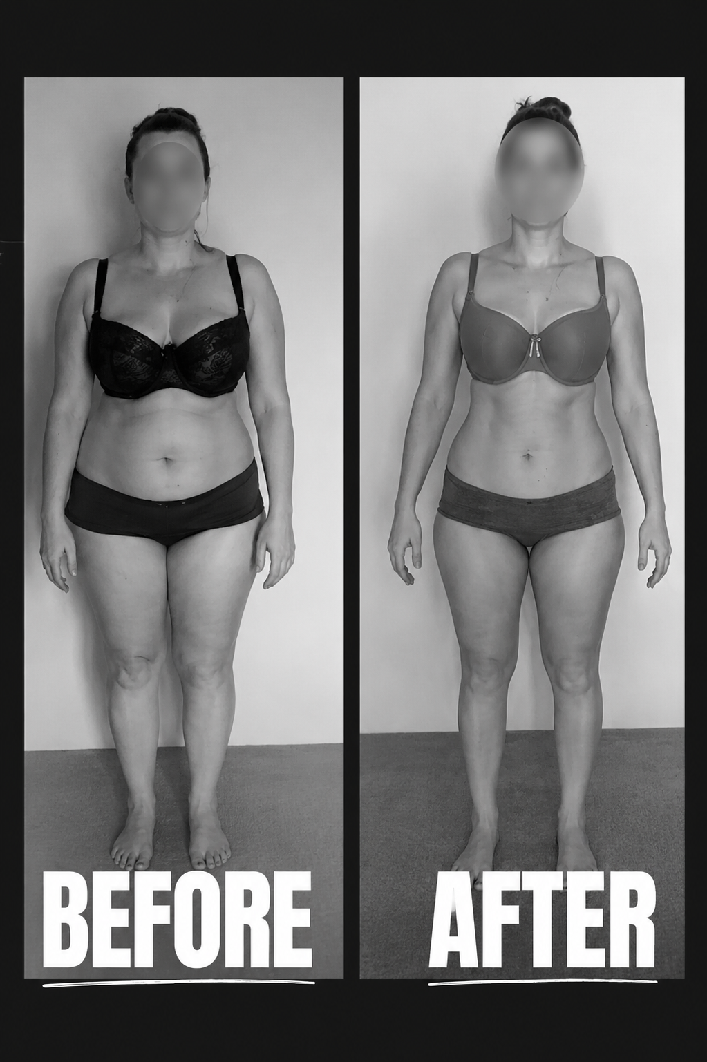 Client before and after transformation